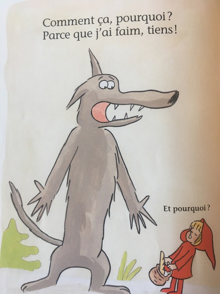 le chaperon rouge questionne le loup